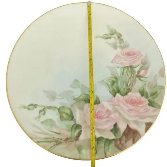 T&V Limoges Vintage Floral Flower Pink Roses Decorative Plate.